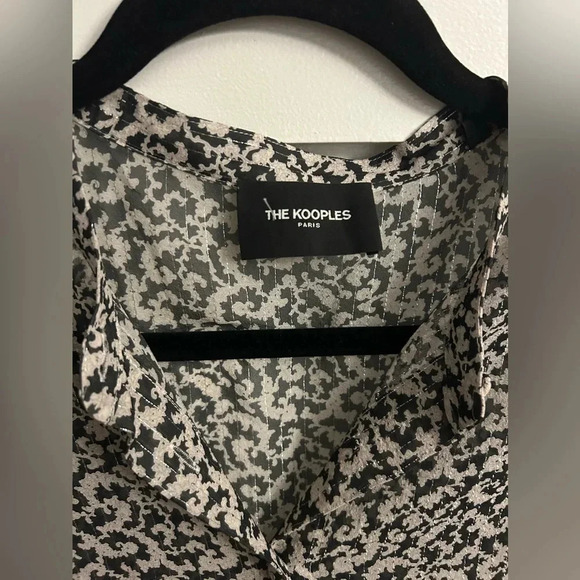 The Kooples Black and white Paisley print metallic blouse - Picture 3 of 8